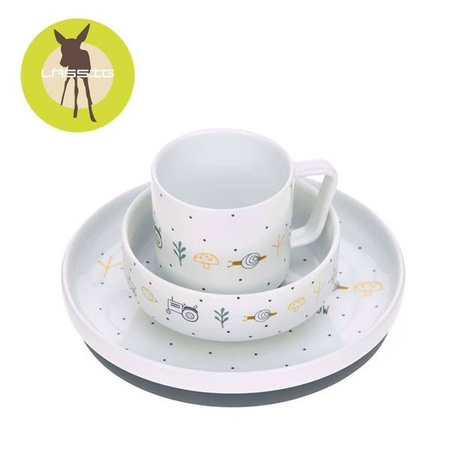 Lassig Komplet naczyń z porcelany Garden Explorer Traktor