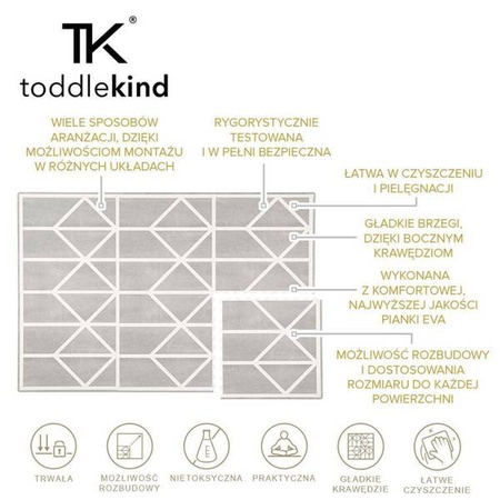 TODDLEKIND Mata do zabawy piankowa podłogowa Prettier Playmat Nordic Pebble Grey