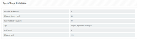 SIATKA UCHWYT 40/120 KONGER 711040120
