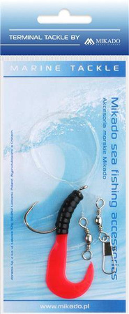 ZESTAW MORSKI - PILK TWIST RIG 5.5cm - hak 4/0 (BLACK/RED) MIKADO LS-A060-5.5-04