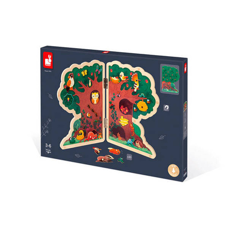 Układanka drewniana magnetyczna z 30 magnesami Drzewo, Janod