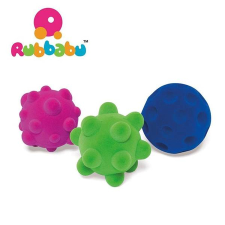 Rubbabu Zestaw 3 małych sensorycznych piłek
