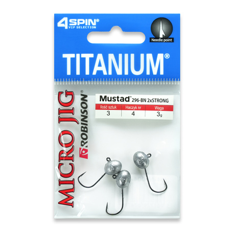Główki Jigowe Titanium Micro, rozm. 4, 3g (3szt) Robinson 04-M-004-30