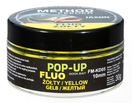 KULKI POP-UP FLUO METHOD FEEDER 10MM ZÓŁTY 30G JAXON FM-KD05