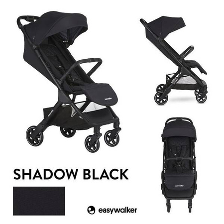 Easywalker Jackey Kompaktowy, samoskładający się wózek spacerowy z torbą transportową Shadow Black