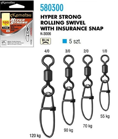 KRĘTLIK Z AGRAFKĄ HYPER STRONG K-3006 1/0/55kg OP 5SZT KAMATSU 580300100