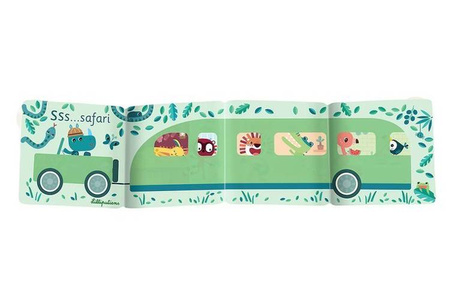 LILLIPUTIENS Magiczna rozkładana książeczka-harmonijka do kąpieli Safari Dżungla 12 m+