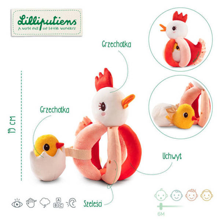 LILLIPUTIENS Grzechotka-chwytak Kokoszka Paulette 6 m+