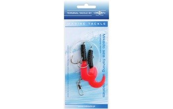ZESTAW MORSKI - PILK D-TWIST RIG 5.5cm - hak 2x4/0 (BLACK/RED) MIKADO LS-A075-5.5-04