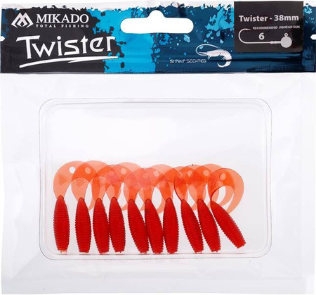 PRZYNĘTA - TWISTER 38mm/ RED - op.10szt. MIKADO PMTBT-38-RE