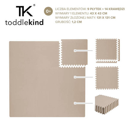 TODDLEKIND Mata do zabawy piankowa podłogowa Classic Playmat Clay