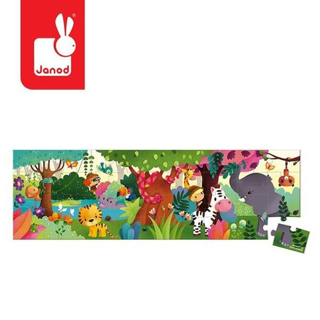 Puzzle panoramiczne w walizce Dżungla 36 elementów 4+, Janod