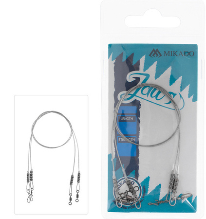 PRZYPON STALOWY JAWS 30cm / 15kg - op.2.szt MIKADO ZGJ06-30-15
