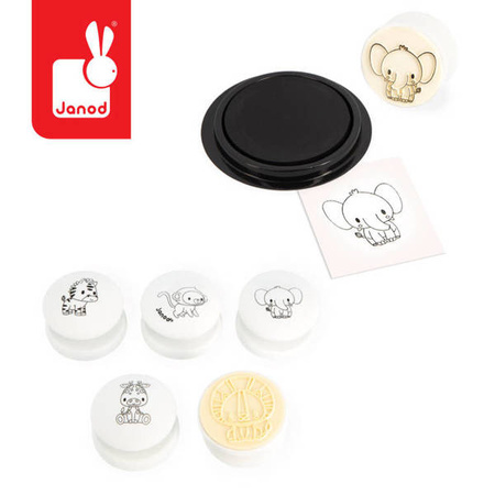 Zestaw kreatywny Stempelki Sawanna 18 m+, Janod