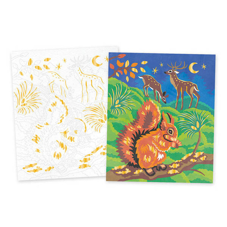 Zestaw kreatywny Malowanie po numerach Leśne zwierzęta 2 obrazy 7+, Janod