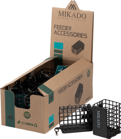 KOSZYCZEK ZANĘTOWY - KWADRATOWY Z DENKIEM - 180g - (30x30x55mm) - op.1szt. MIKADO AMKZ-21-180