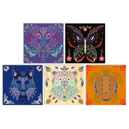 Zestaw kreatywny Przeplatanka 3D String art Zwierzęta 8+, Janod