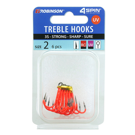 Kotwica 4SPIN Titanium 3S UV FLUO RED rozm. 2 (6szt) Robinson 03-P-3SC-02