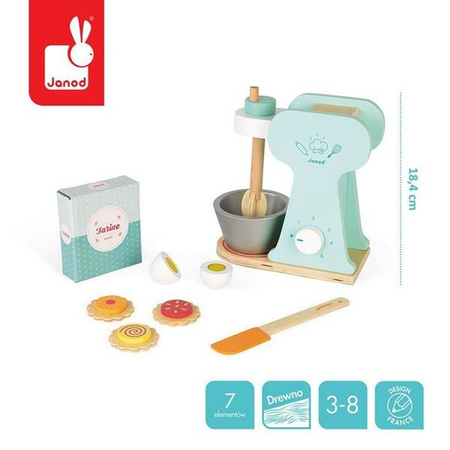 Drewniany zestaw cukierniczy z mikserem i 6 akcesoriami, Janod