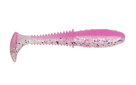 Ripper Invader PRO - CHERRY BLOSSOM 3.5"/8,5cm 3szt./bag CLEAR/PINK silver/violet glitter DRAGON CHE-IV35D-20-309