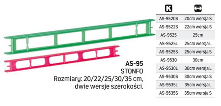 STONFO-9525S DRABINKA DO SYSTEMOW ROZM.25CM-1X10SZT AS-9525S