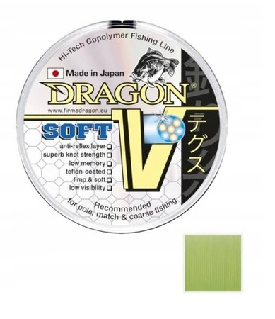 Żyłka  V-Line / Made In Japan SOFT 25 m  0.10 mm/1.40 kg jasnozielona     DRAGON PDF-32-17-010