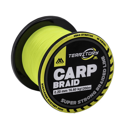PLECIONKA - TERRITORY CARP BRAID - 0.14mm/9.70kg/1200m - FLUO ŻÓŁTY - op.1szp. MIKADO Z26F-014