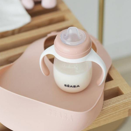 Beaba Śliniak silikonowy z kieszonką vintage pink