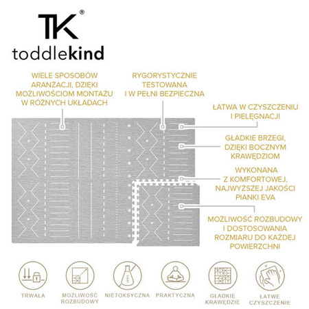 TODDLEKIND Mata do zabawy piankowa podłogowa Prettier Playmat Berber Storm