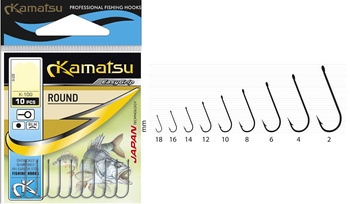 HACZYKI, HAKI NA BOCZNY TROK Z OCZKIEM CZARNY NIKIEL ROUND ROZMIAR 14 KAMATSU 511500314