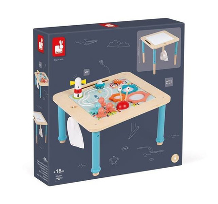 Drewniany progresywny stolik aktywizujący 18 m+, Janod