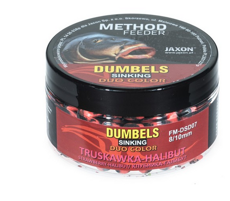 DUMBELS DUO COLOR SINKING METHOD FEEDER 8/10MM TRUSKAWKA/HALIBUT 50G JAXON FM-DSD07