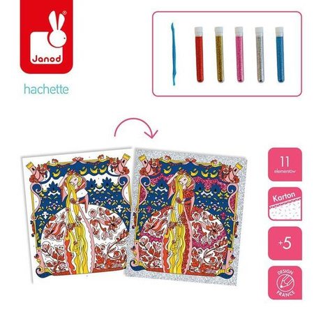 Zestaw kreatywny Magiczny brokat Księżniczki z bajek 5+, Janod