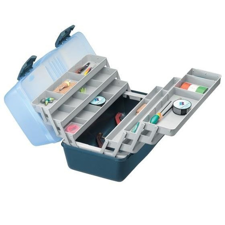 Pudełko wędkarskie z 6 szufladami, 46x28,2x25,3cm, przezr./nieb. Panaro 74-Y-138/n