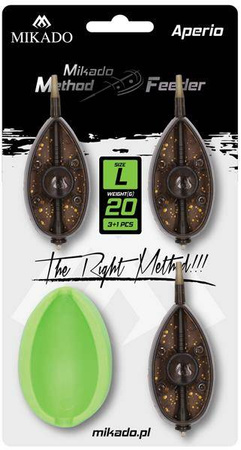KOSZYCZEK - METHOD FEEDER APERIO L KOMPLET - 3x30g + FOREMKA - op.1kpl. MIKADO AMFA03L-SET30B