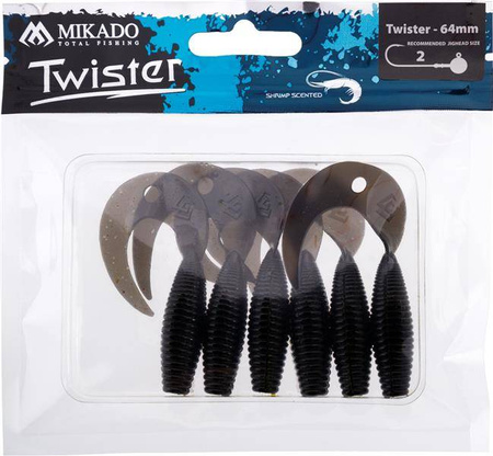 PRZYNĘTA - TWISTER 64mm/ BLACK - op.6szt. MIKADO PMTBT-64-BL