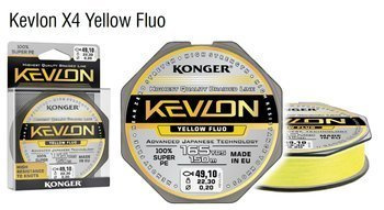PLECIONKA KEVLON YELLOW FLUO X4 0,25/150 KONGER 250154025