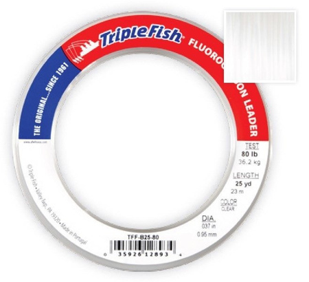 A.F.W. przypon fluorocarbonowy TRIPLE FISH clear 100 lb - 1.07 mm 25 yds    DRAGON UWI-TFF-B25-100