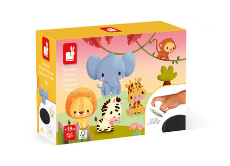 Zestaw kreatywny Stempelki Sawanna 18 m+, Janod