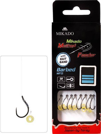 PRZYPON METHOD FEEDER  Z GUMKĄ- hak bez zadziora nr 12 / żyłka: 0.18mm/10cm - op.8szt. MIKADO
