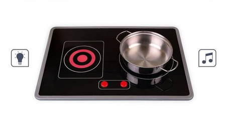 Duża drewniana kuchnia z dźwiękiem, światłem LED i 6 akcesoriami Mozaika 3-8 lat, Janod