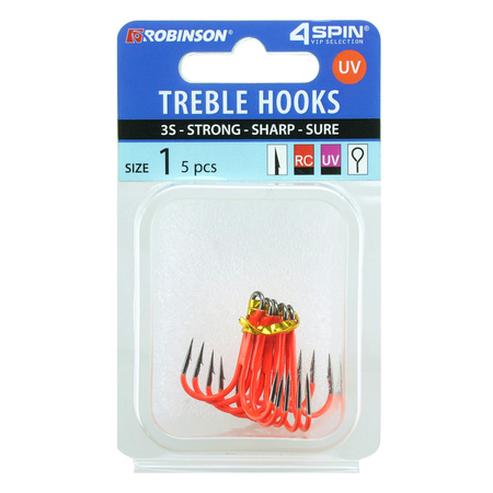 Kotwica 4SPIN Titanium 3S UV FLUO RED rozm. 1 (5 szt) Robinson 03-P-3SC-01