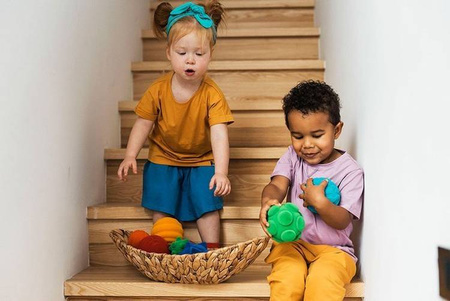 Rubbabu Zestaw 6 sensorycznych piłek z delikatną fakturą (opakowanie zbiorcze 6 szt.)