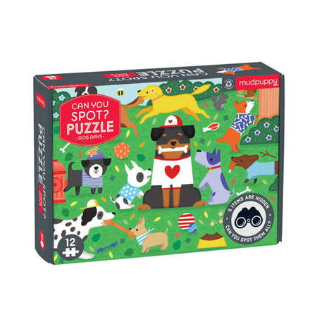 Mudpuppy Puzzle obserwacyjne Dzień z pieskami 12 elementów 2+