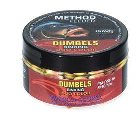 DUMBELS DUO COLOR SINKING METHOD FEEDER 8/10MM WANILIA/SCOPEX 50G JAXON FM-DSD10