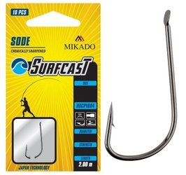 HACZYK Z PRZYPONEM SURFCAST - SODE Nr 6 BN / 0.28mm / 200cm - torebka 10szt. MIKADO