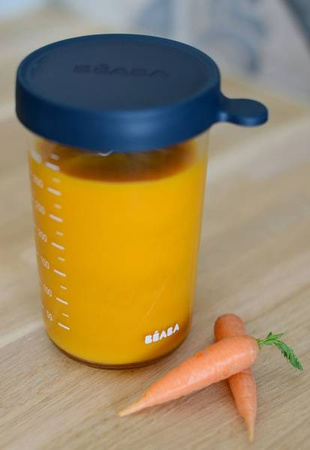 Beaba Pojemnik słoiczek szklany z hermetycznym zamknięciem 400 ml dark blue