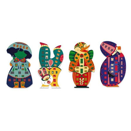 Zestaw kreatywny Papierowa przeplatanka Zabawne zwierzaki 5+, Janod