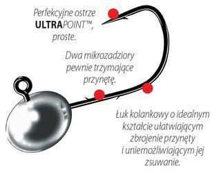 Główka jigowa MUSTAD MICRO 3 szt. 6 0.8 g    DRAGON PDF-729-008-006