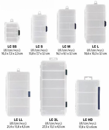 Pudełko na przynęty MEIHO-VERSUS Lure Case przeźroczyste DRAGON JME-LURE CASE LL